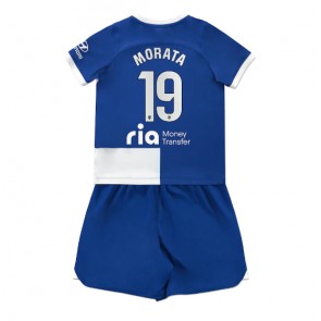 Atletico Madrid Alvaro Morata #19 babykläder Bortatröja barn 2023-24 Korta ärmar (+ Korta byxor)